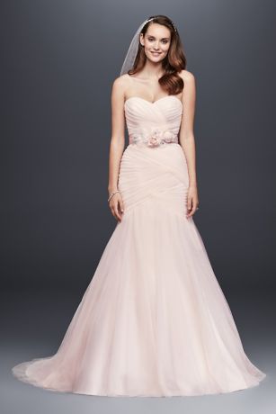pink dress dresses bridal david mermaid silhouette gown gowns whisper found davidsbridal